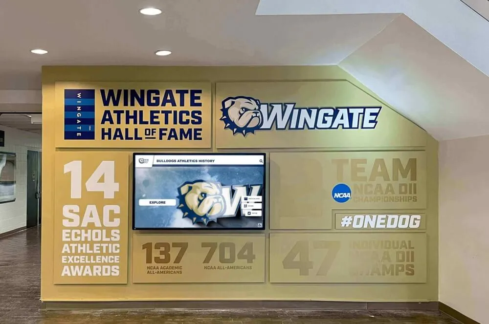 Wingate University - Wall of Fame Installation